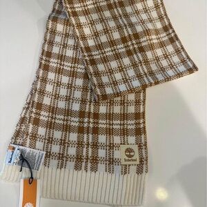 NWT Timberland Brown and Cream Plaid Scarf